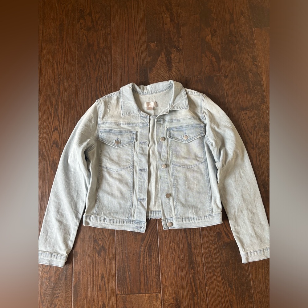 Rachel Parcell Distressed Denim Jacket Women’s Size Extra Large - Picture 8 of 11